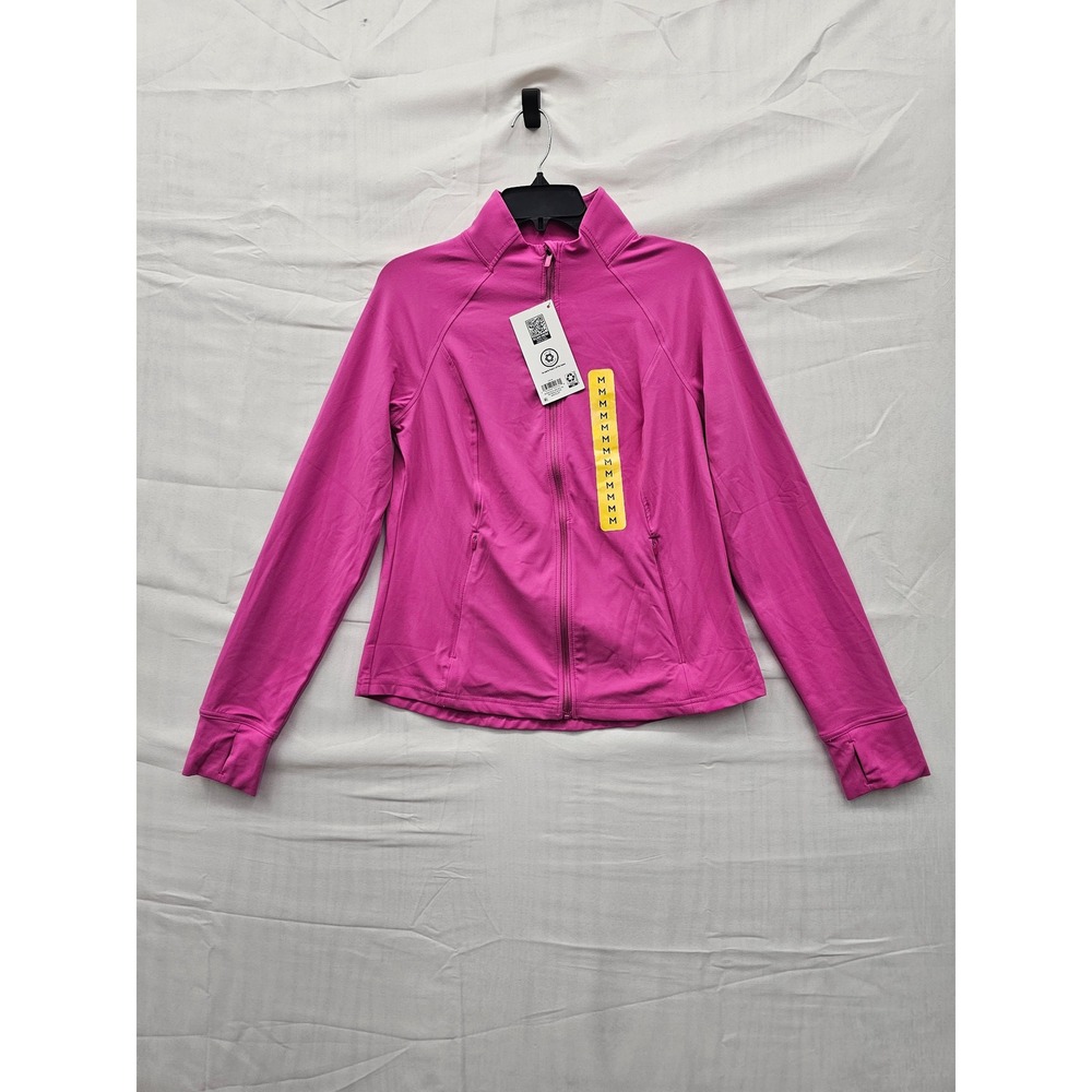 Member's Mark Womens Full Zip Active Jacket Pink Nylon Blend Size Medium